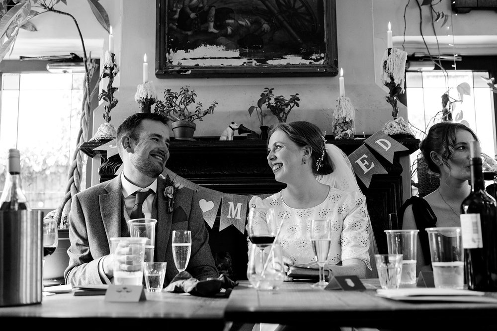 Laughter at the top table during the speeches, Alma Tavern