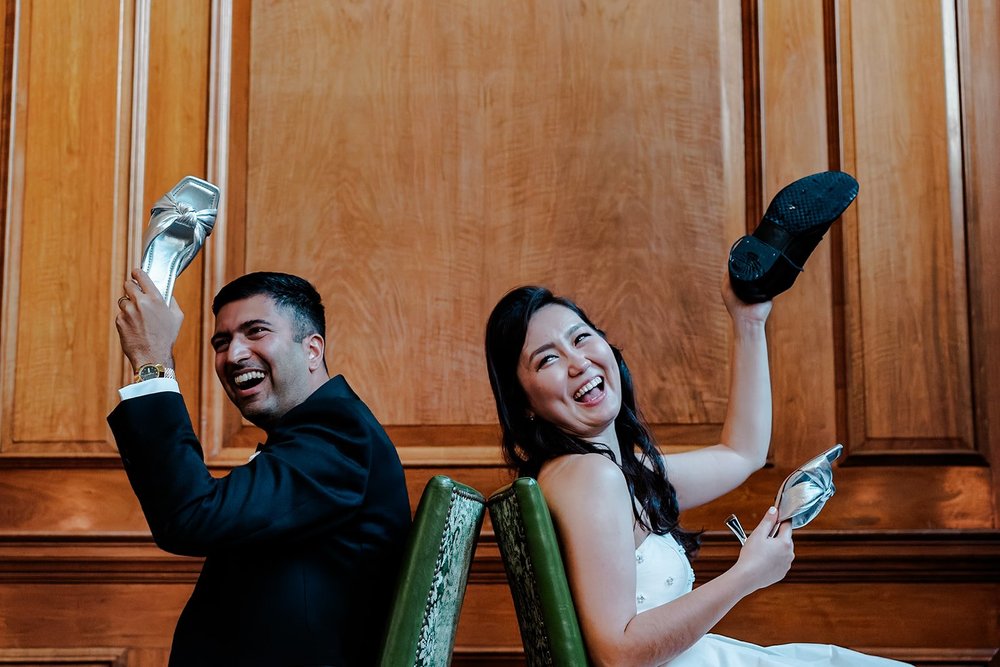 Napkins waving above the tables during the speeches at The Ned Hotel