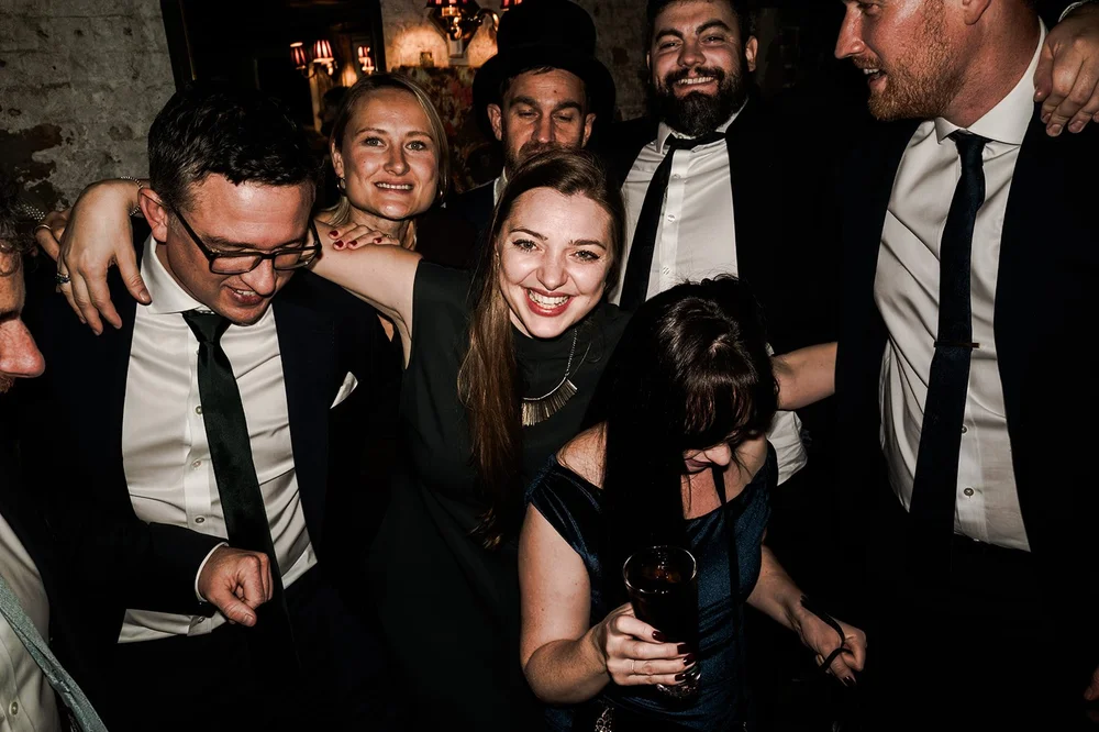 Guests dancing late into the night at the wedding reception