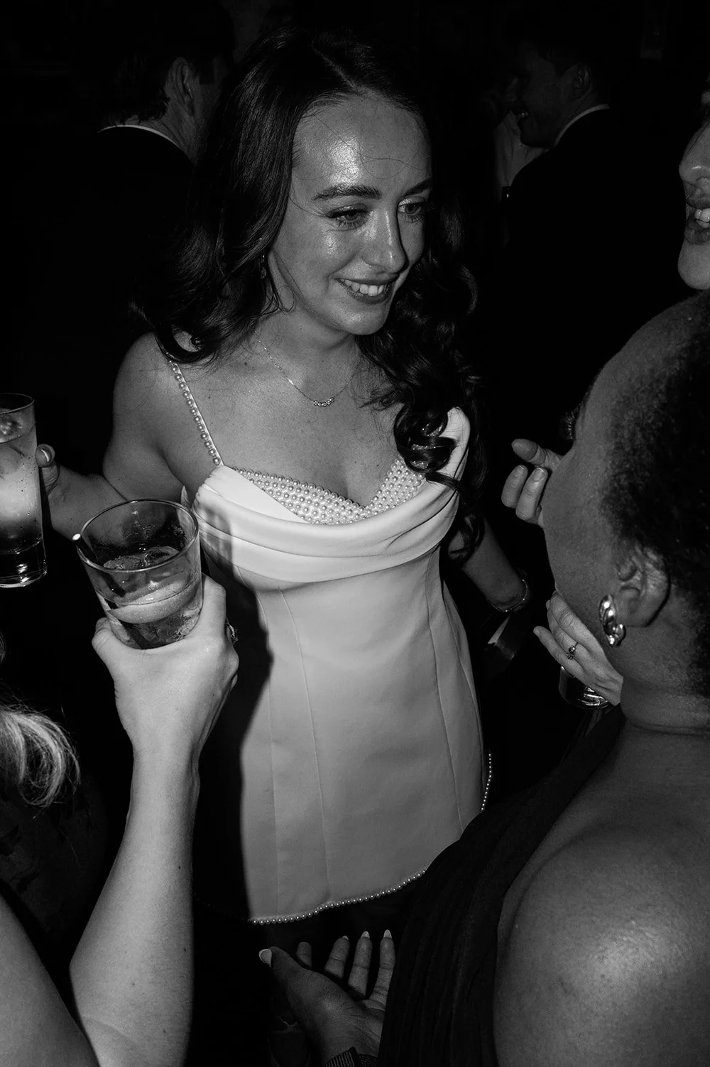 Chloe dancing with her guests at the end of the night