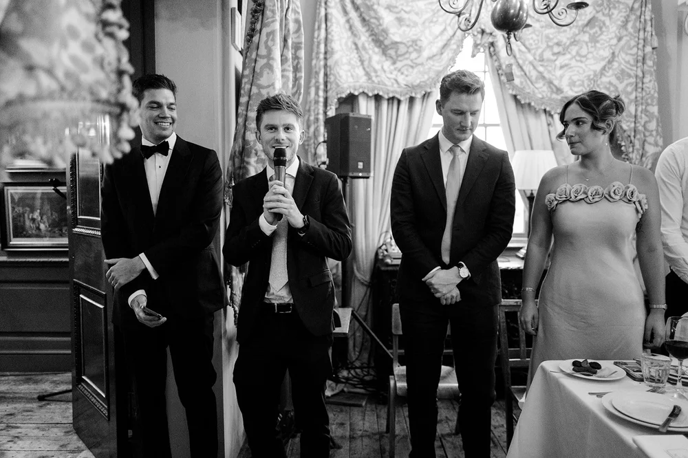 The best man giving his speech at Brunswick House