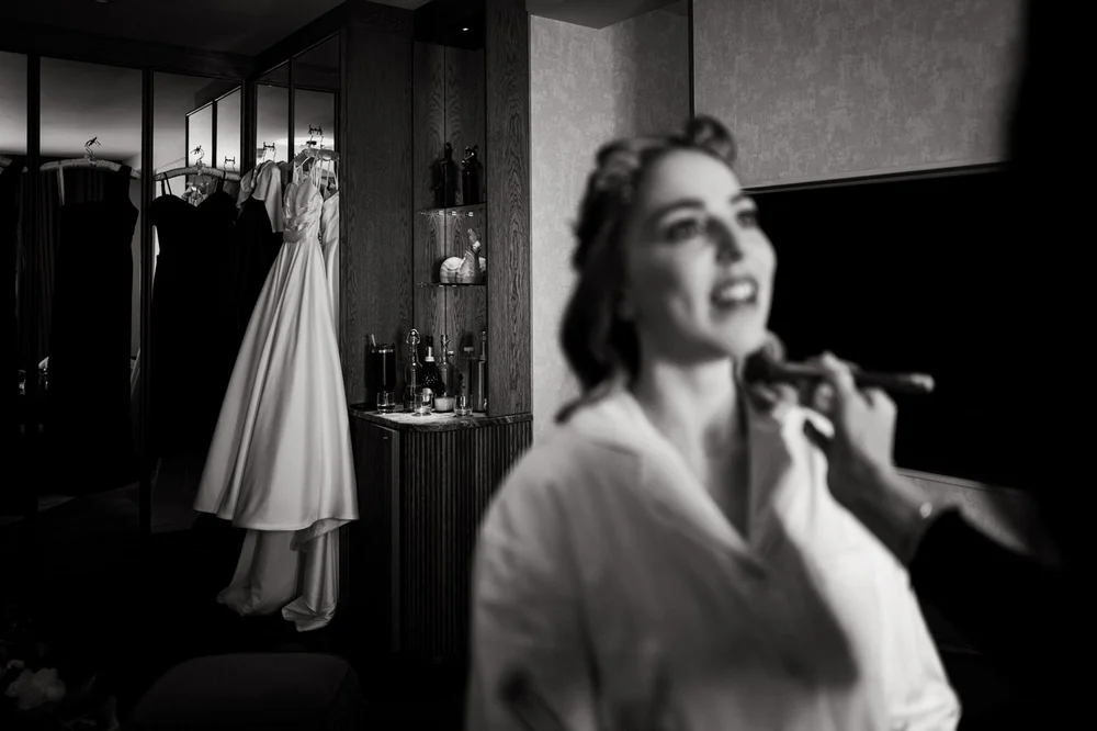 Bride getting ready on the morning of her Belfast wedding