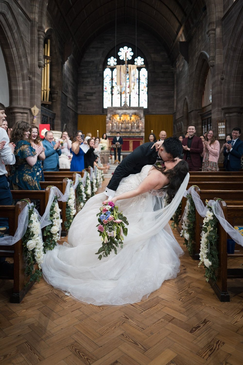 Church wedding ceremony in Liverpool before the reception at Calderstones Mansion House - 6