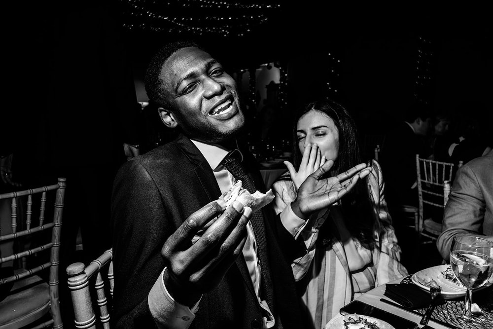 An emotional moment during the speeches at a Fabrica Brighton wedding