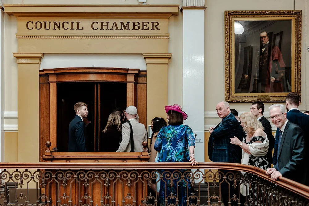 The Council Chamber doors at Brighton Town Hall before the ceremony