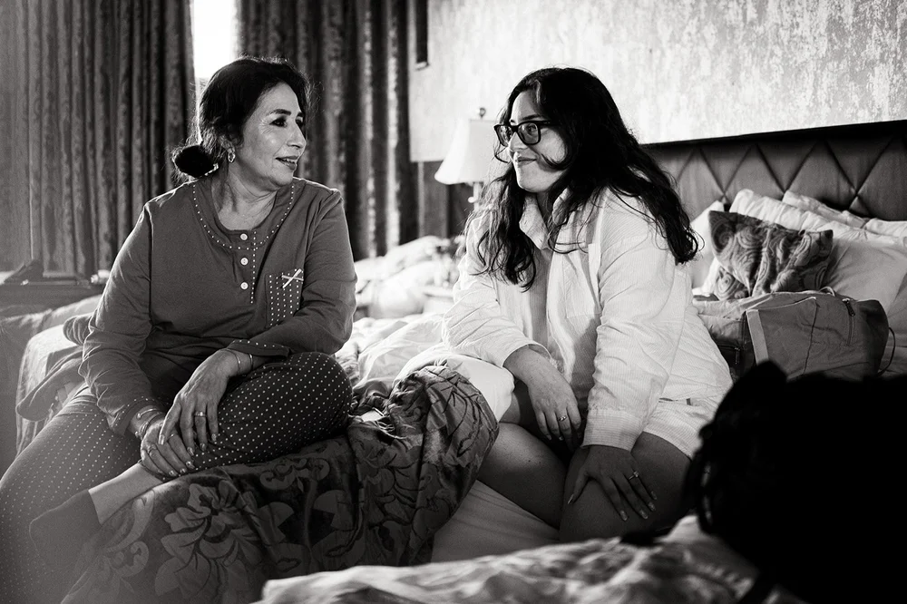 Luisa&rsquo;s family together on the morning of her Liverpool wedding