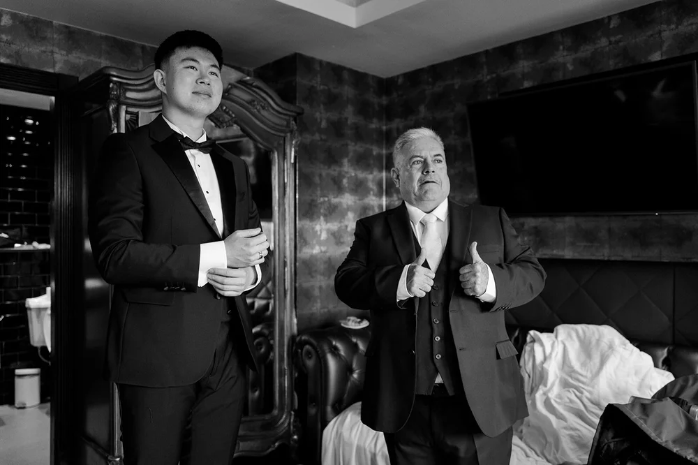 Ray and his father getting ready at The Shankly Hotel