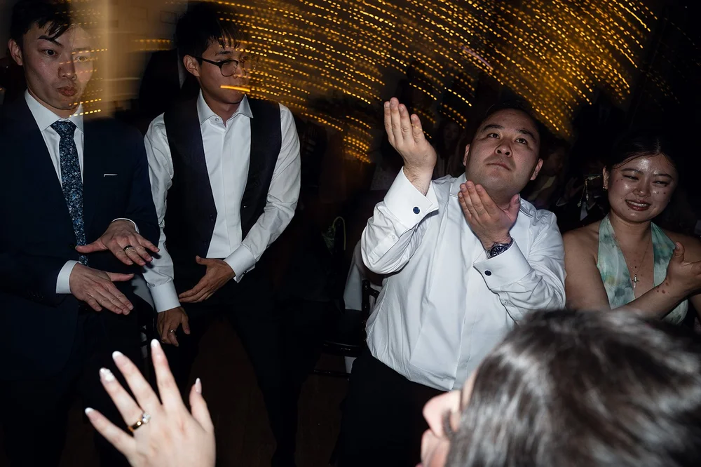 The dance floor during crazy hour at a Liverpool wedding