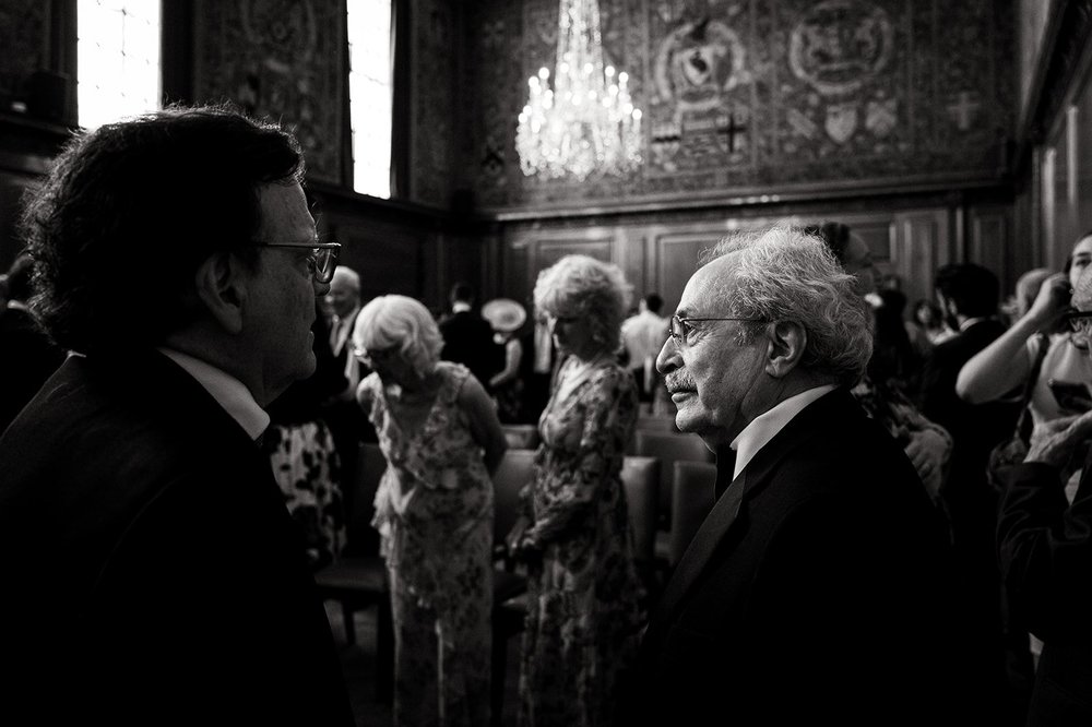 Julian and Josh's wedding ceremony in the Tapestry Room at The Ned - 1