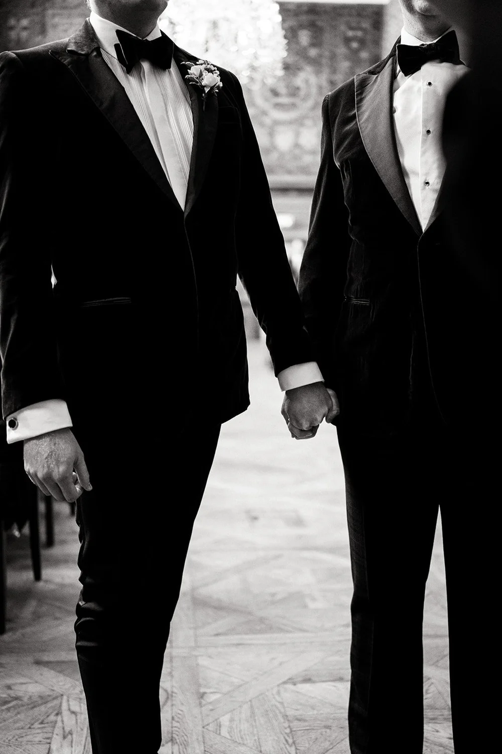 Julian and Josh's wedding ceremony in the Tapestry Room at The Ned - 3