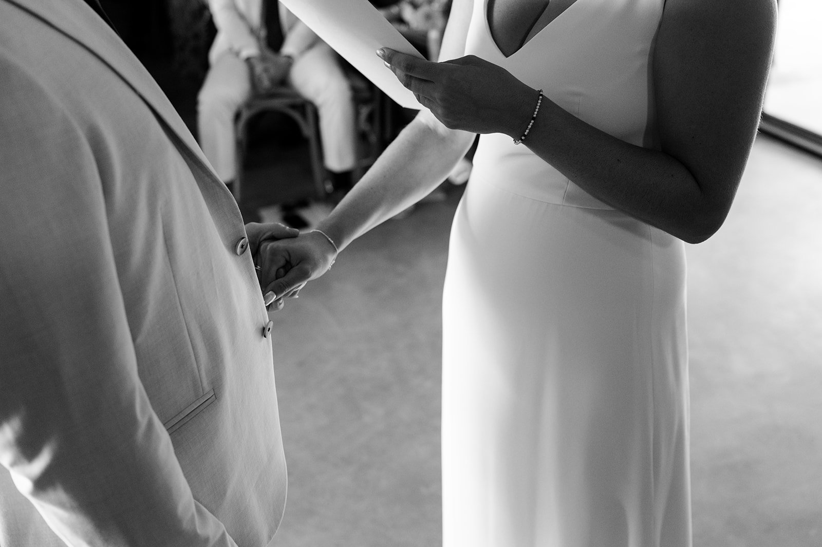 Jimmy and Sophie's wedding ceremony in the barn at Copsegrove Farm - 7