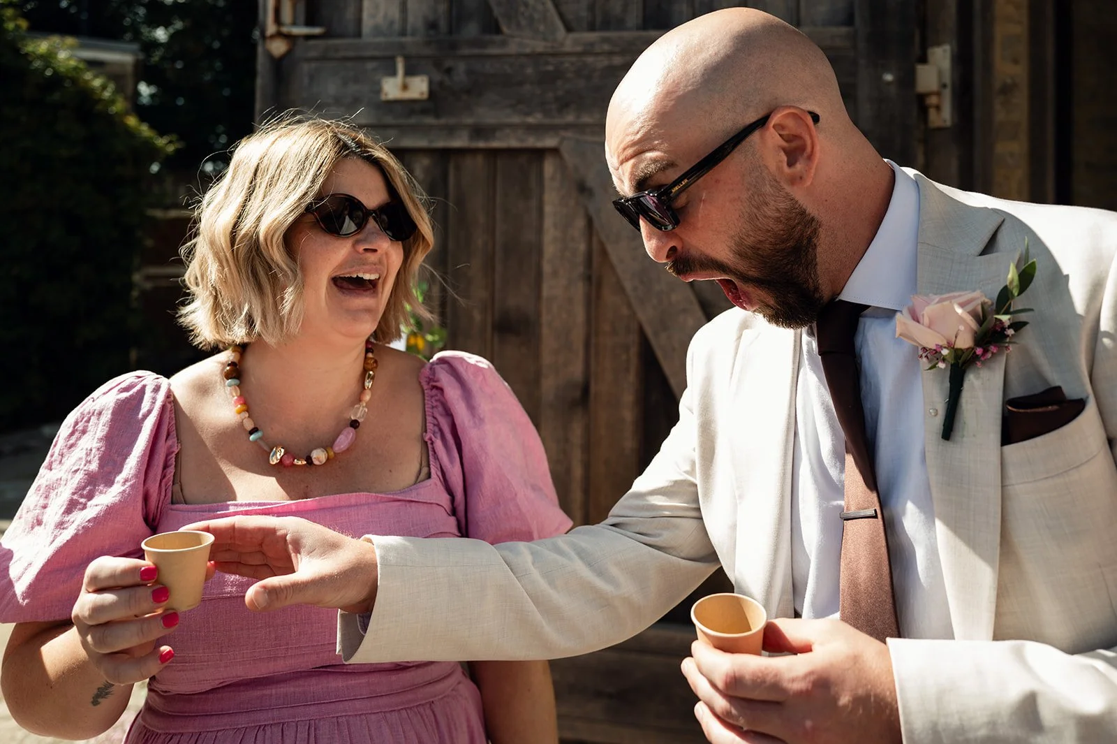 Limoncello shots and drinks in the courtyard at Copsegrove Farm - 3