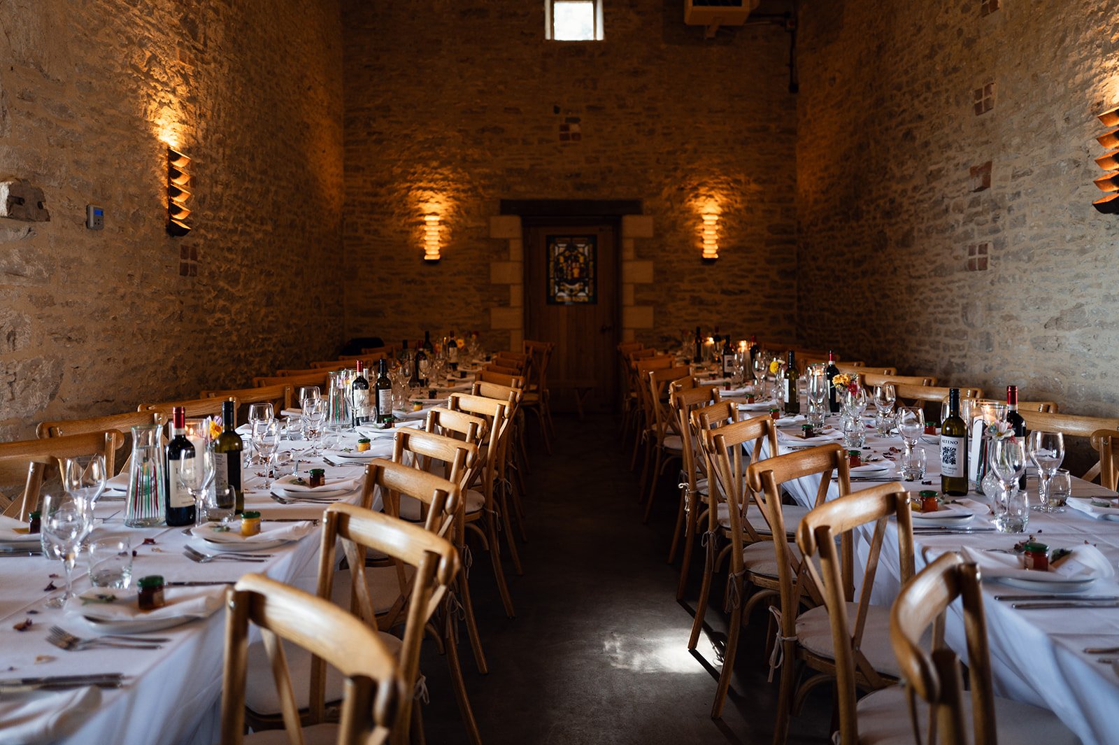 Wedding breakfast and speeches in the barn at Copsegrove Farm - 1