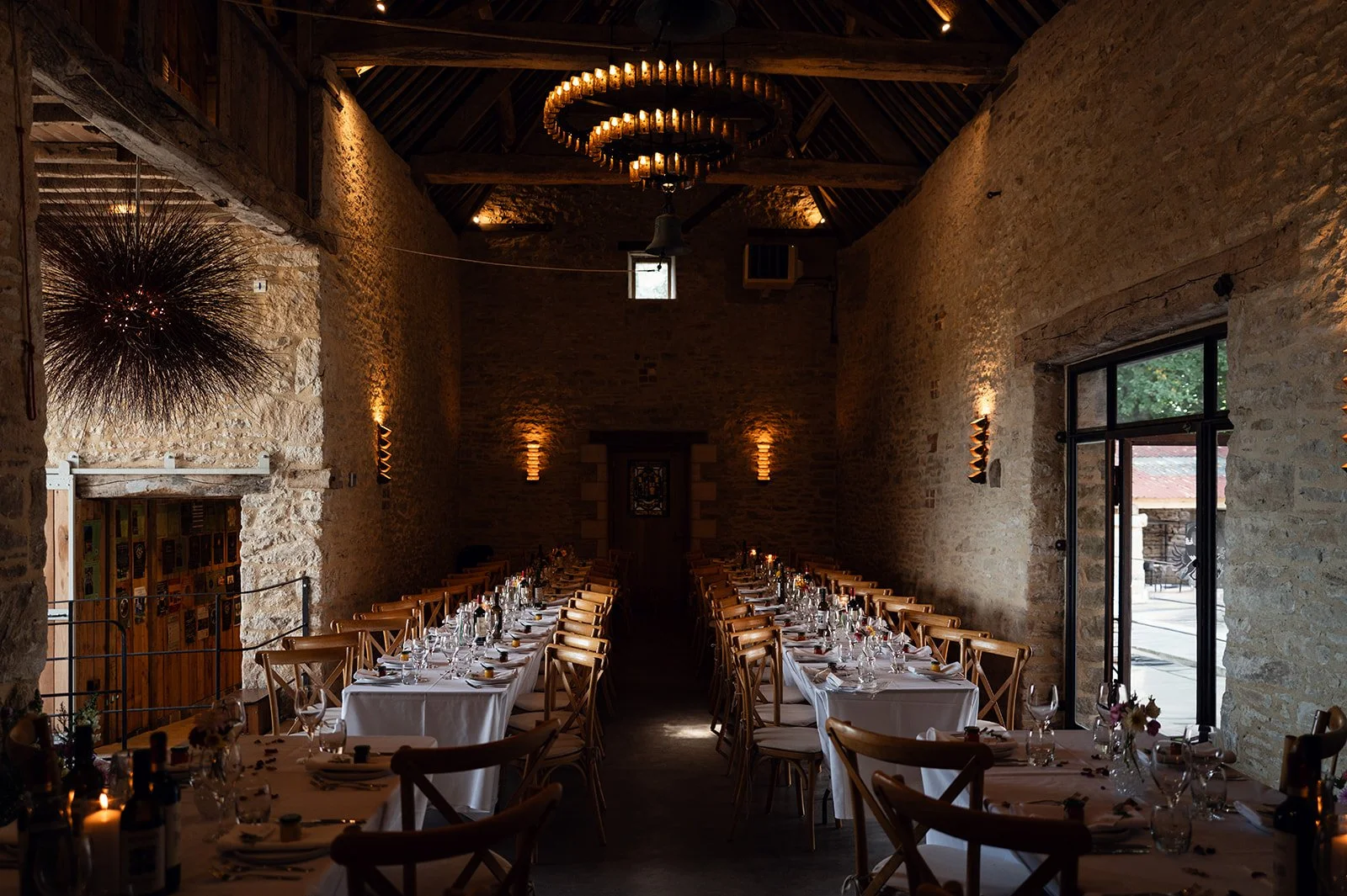 Wedding breakfast and speeches in the barn at Copsegrove Farm - 3