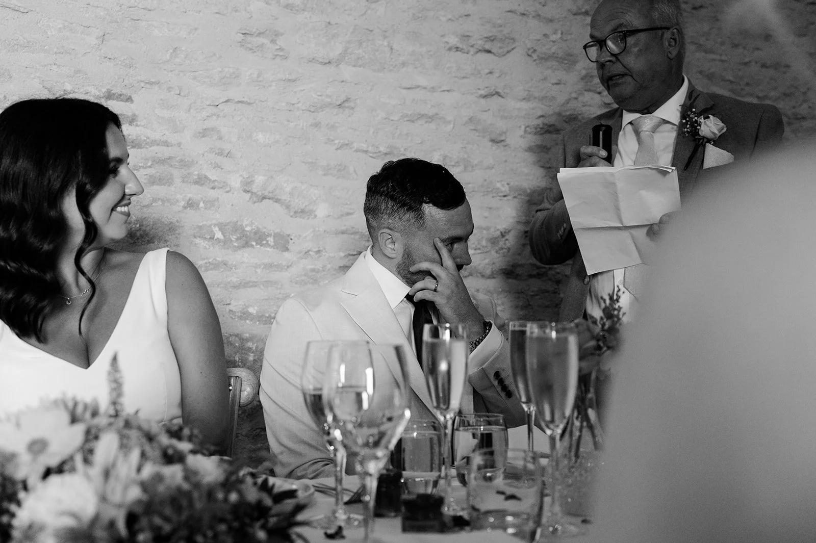 Wedding breakfast and speeches in the barn at Copsegrove Farm - 5