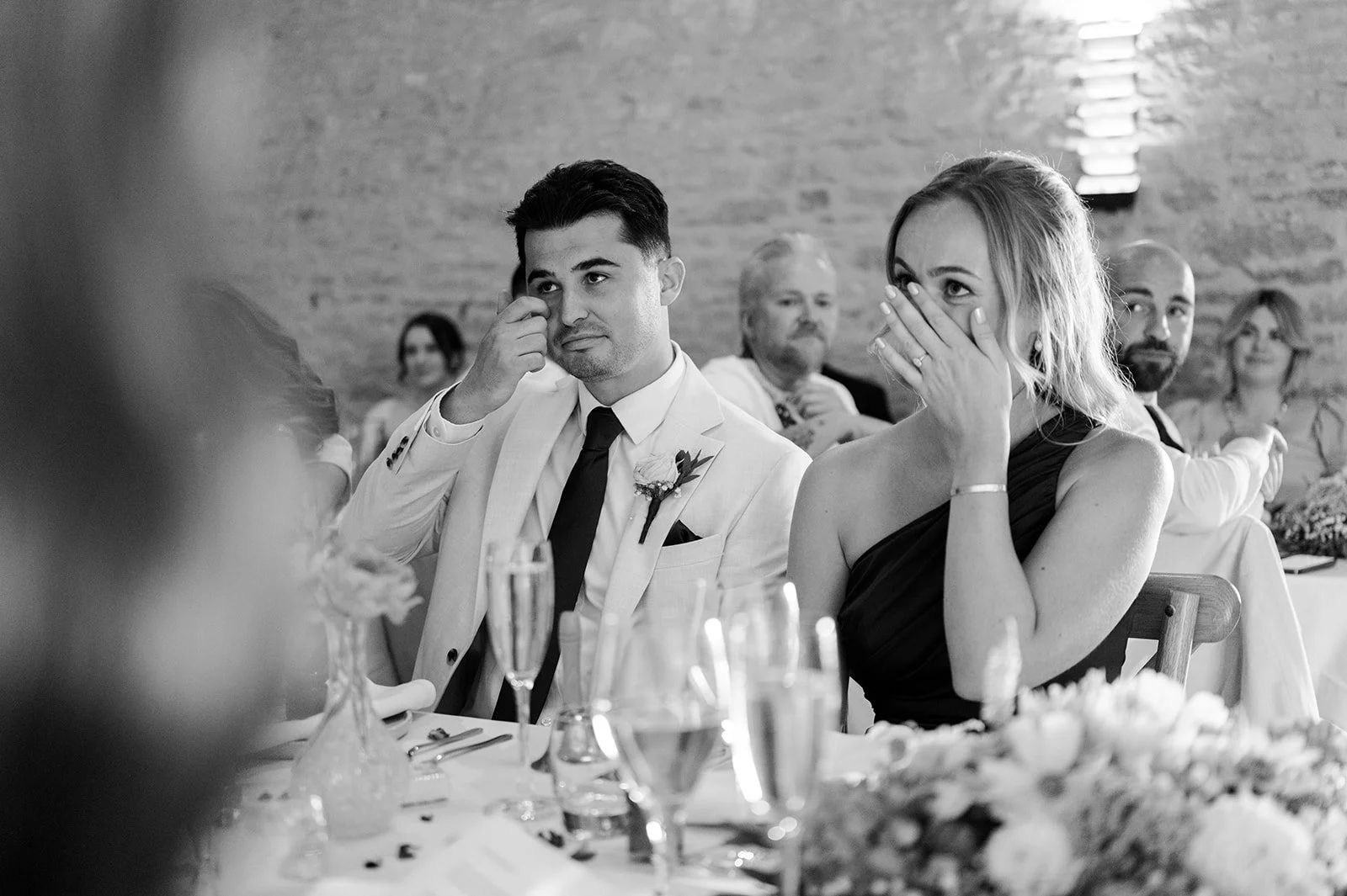 Wedding breakfast and speeches in the barn at Copsegrove Farm - 9