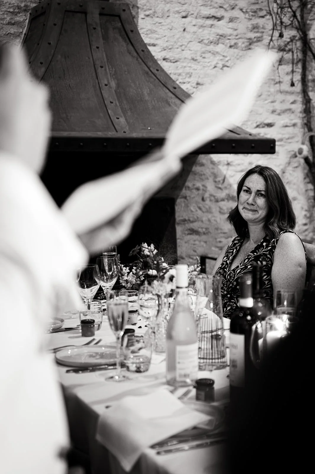 Wedding breakfast and speeches in the barn at Copsegrove Farm - 11