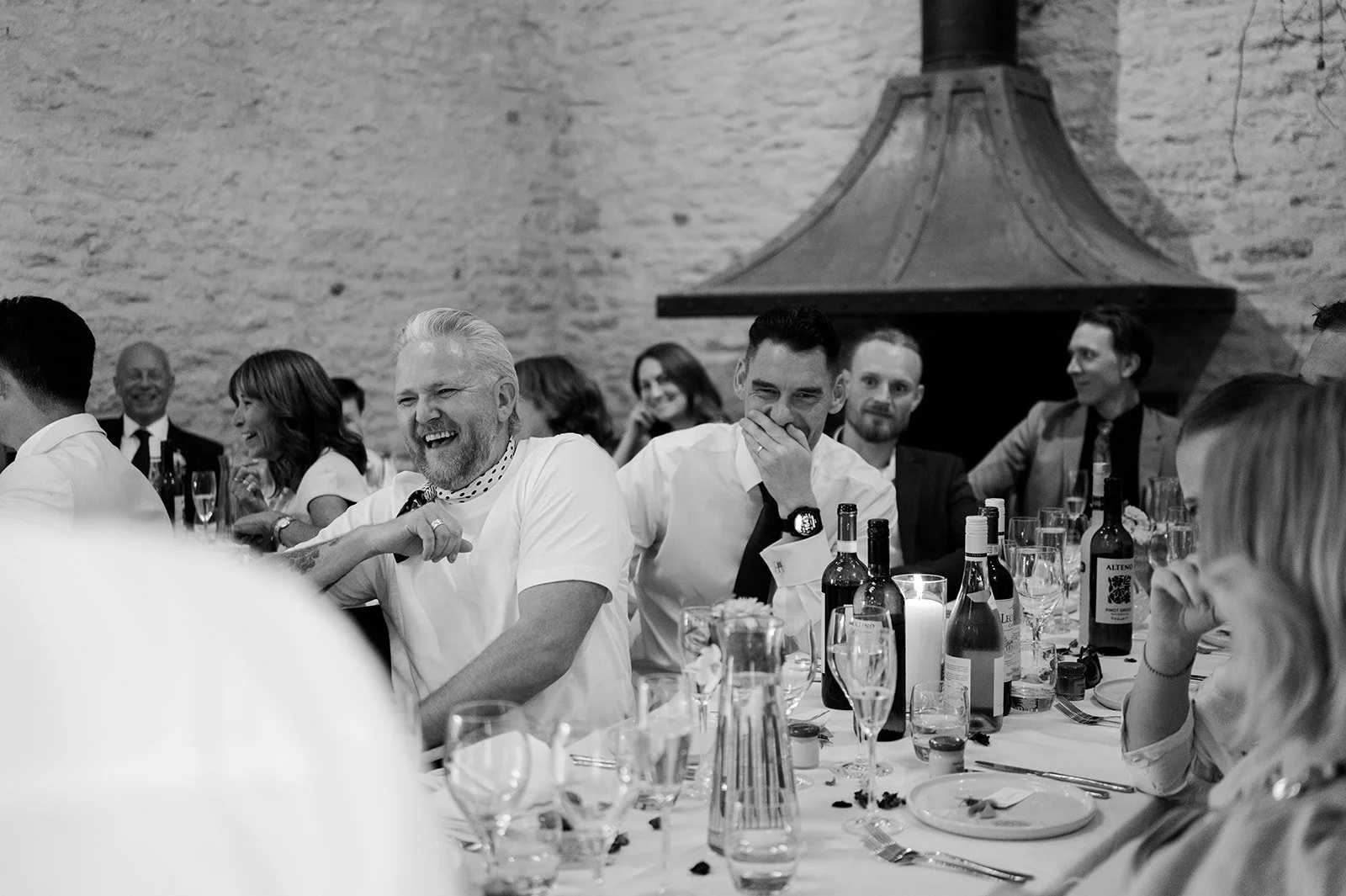 Wedding breakfast and speeches in the barn at Copsegrove Farm - 13