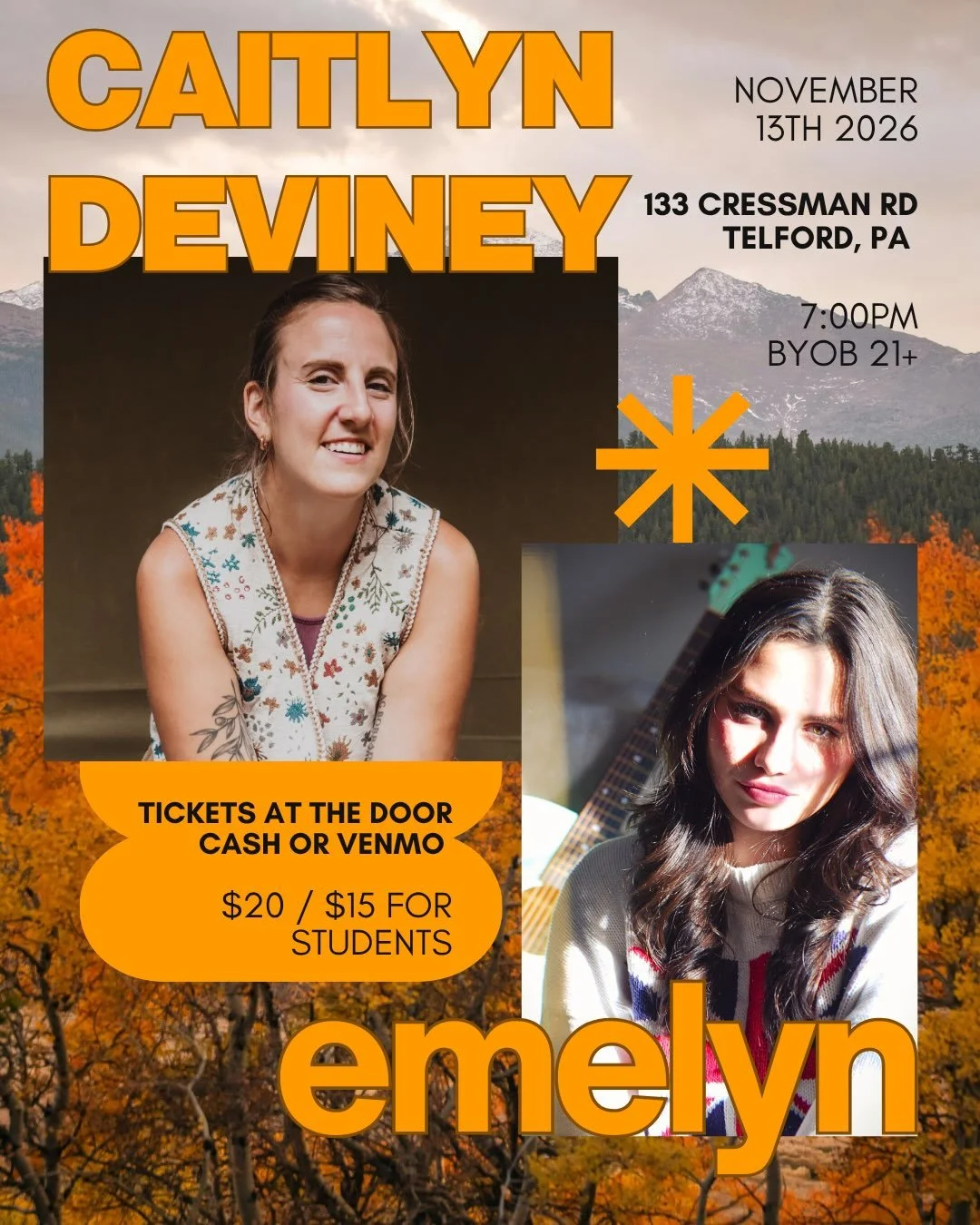 november 13th with @emelynsmusic in telford! likely my last full band show of the year. would love to see you 🧡

📸 1: @americanaphilly 
📸 2 &amp; 3: @kayfield_photography