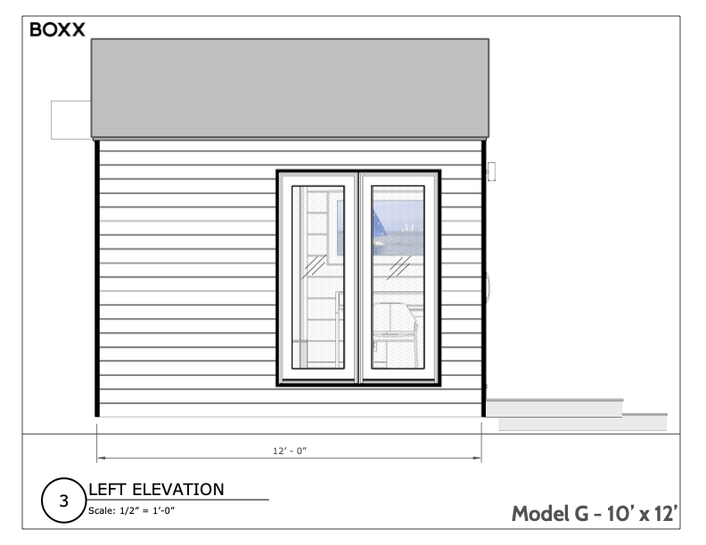 Model G - 10x12 - BW - Left Elevation.png