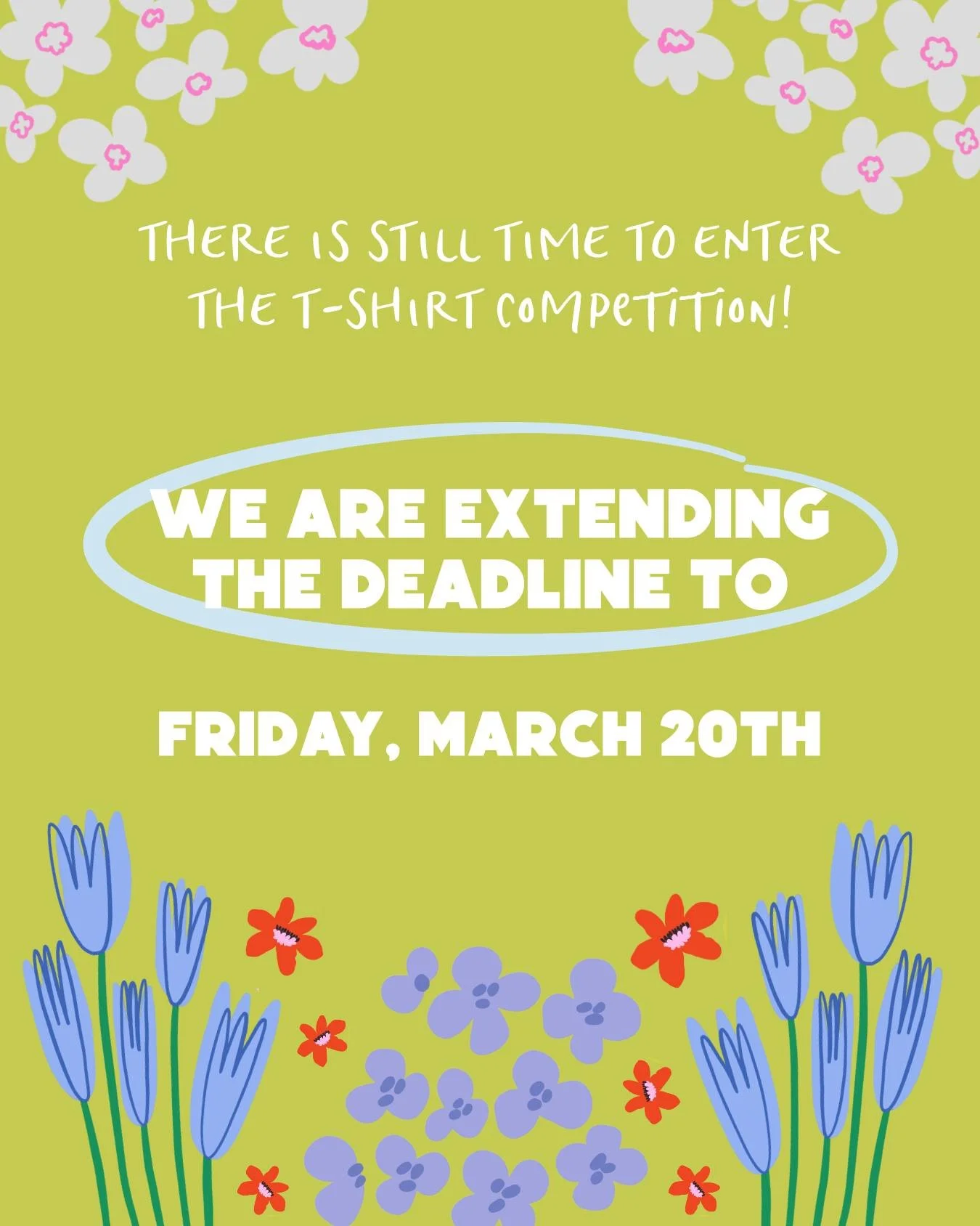 We're extending the deadline to submit your design for the 20th anniversary t-shirt! 👕👚

We look forward to seeing everyone's talents and creativity! Submit you artwork by March 20! 

Link in bio to submit yours!