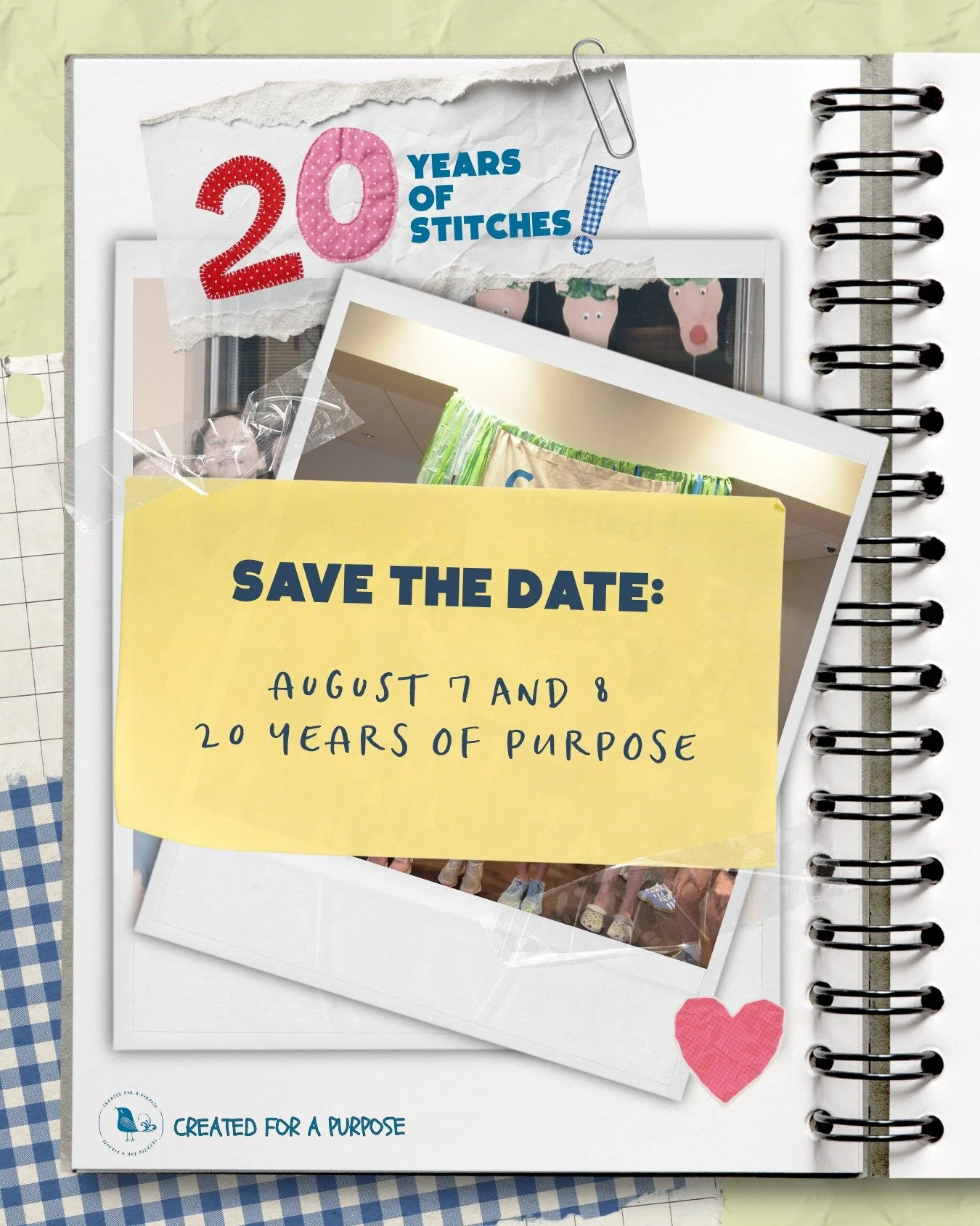 20 years of stitches. Thousands of masterpieces. One unchanging Truth. 🧵✨

From a living room in 2006 to 19 camps across 7 states today, Created for a Purpose has been a journey of watching God move in the hearts of young girls.

We&rsquo;re throwin