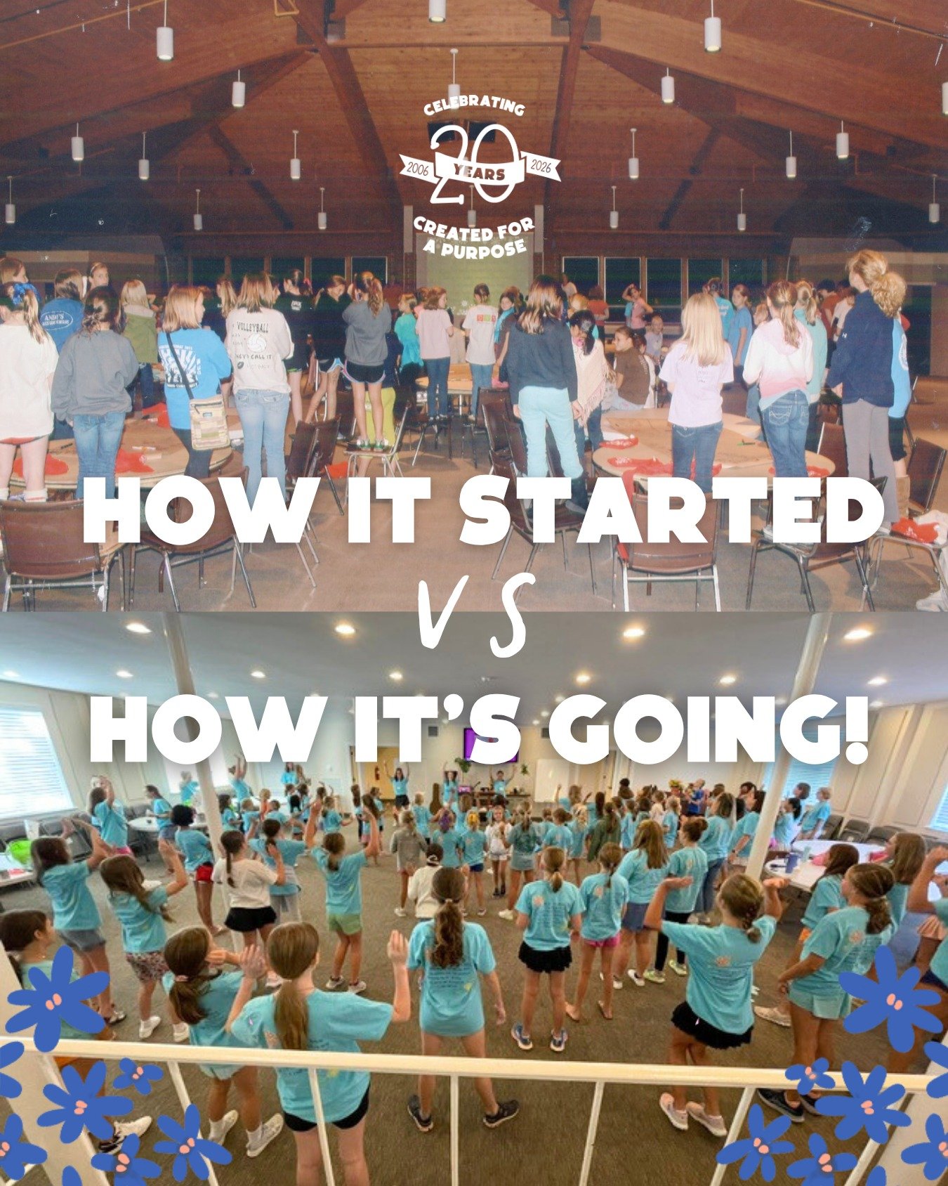 How it started ➡️ How it&rsquo;s going. 

Two decades later, the hair bows got bigger and the cameras got better, but the mission hasn't changed a bit, we want every young girl to know they were created for a purpose.

Tag someone who was there in th