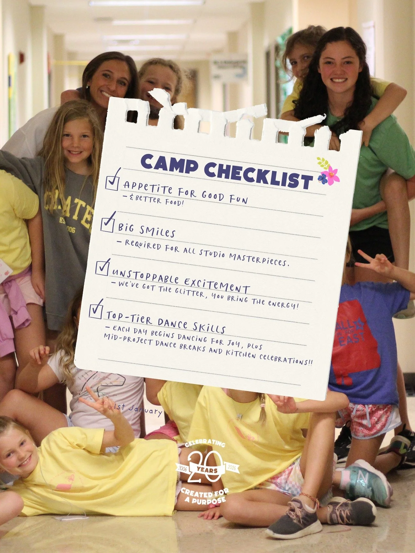 The countdown is ON! 🗓️✨ With camp just around the corner, it&rsquo;s time to make sure your master-maker is ready for the best week of the summer.

The official Created for a Purpose packing list:
✅ Appetite for good fun &ndash; and better food! 👩