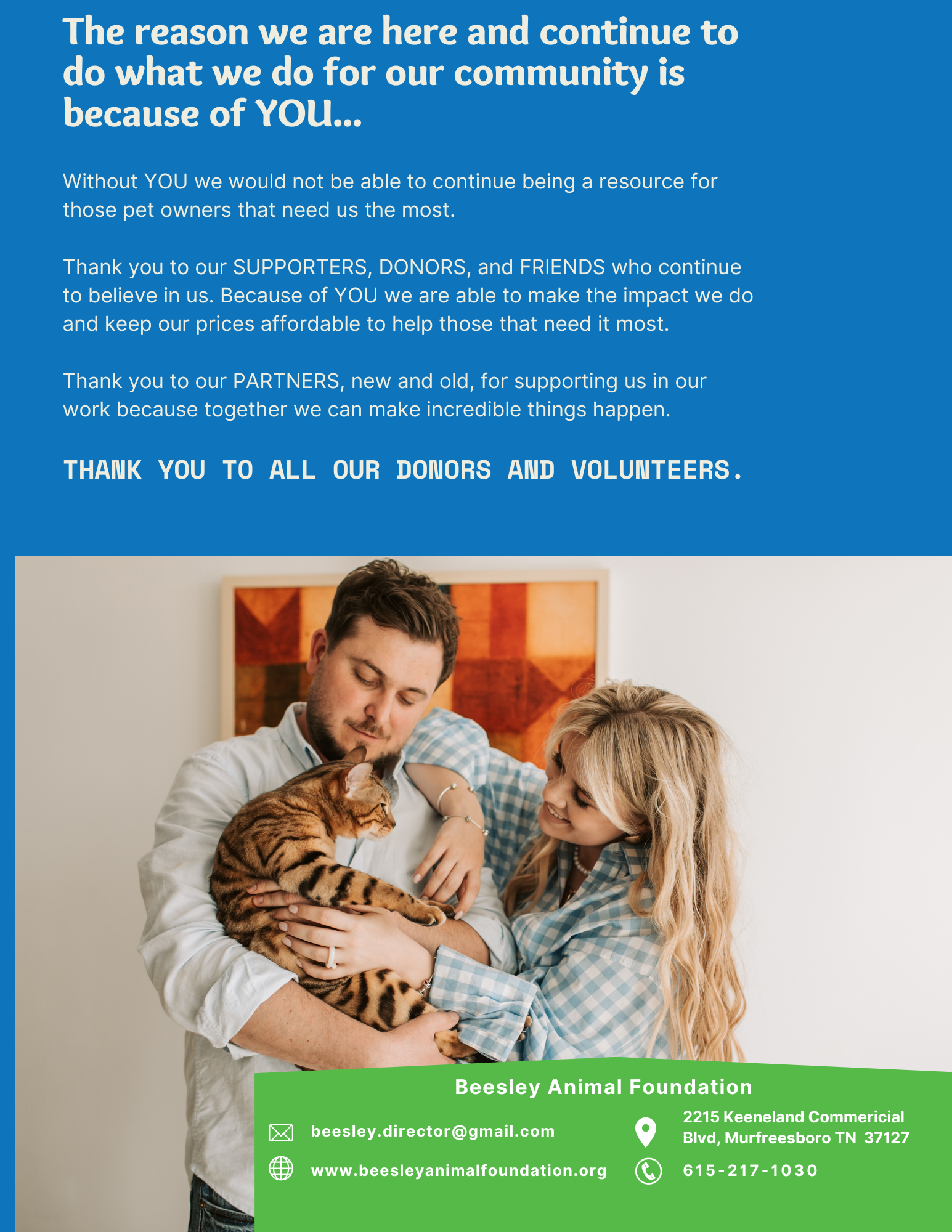 About the Foundation — Beesley Animal Clinic