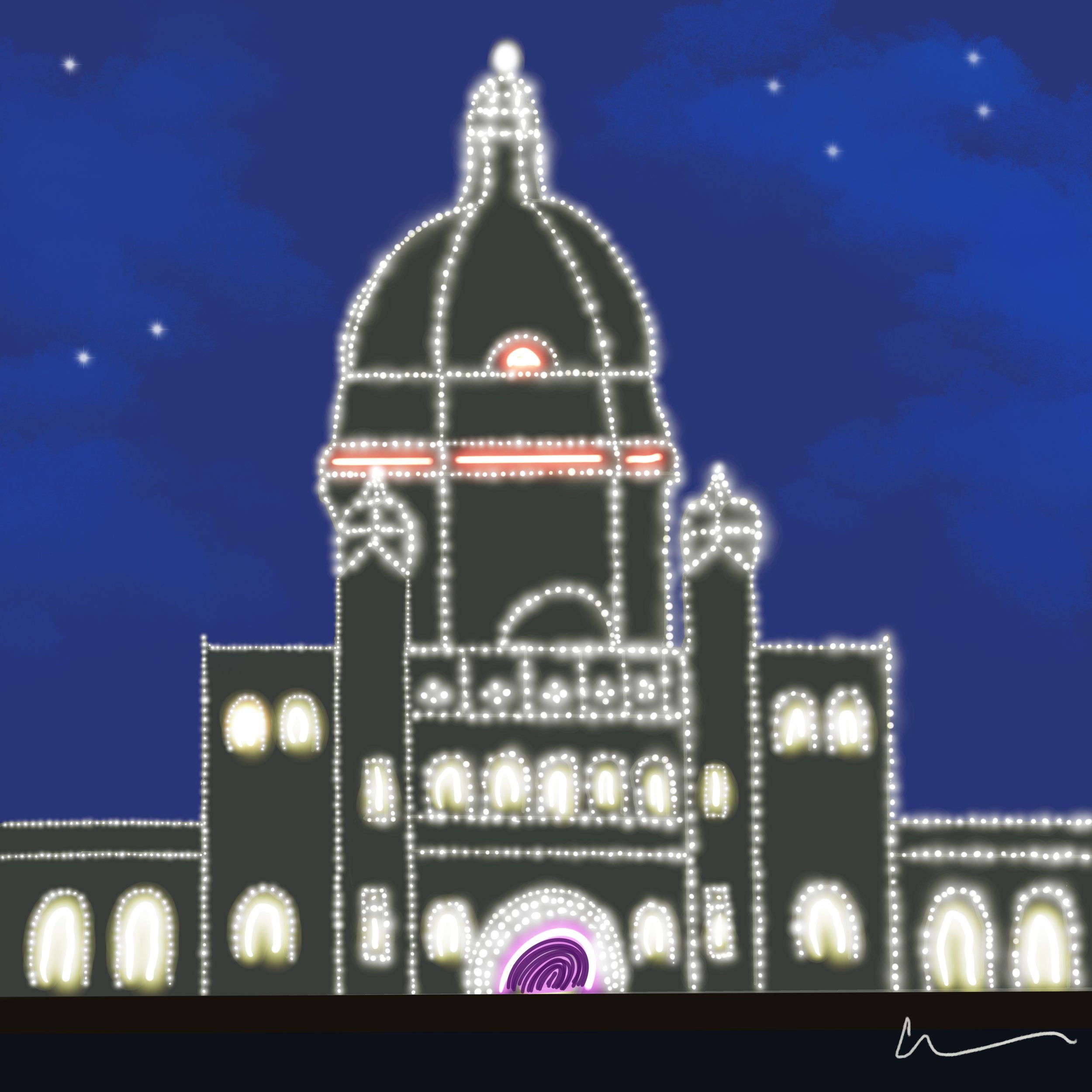 BC Parliament at Night