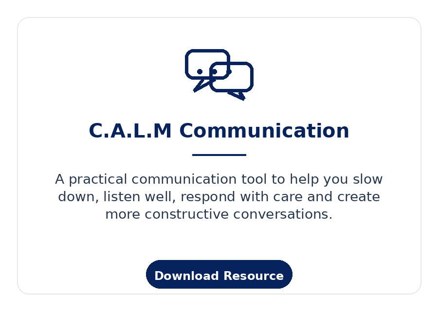 C.A.L.M Communication Sheet Resource