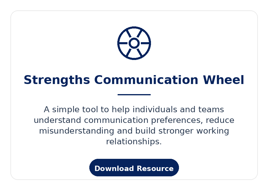 Strengths Communication Wheel Sheet Resource