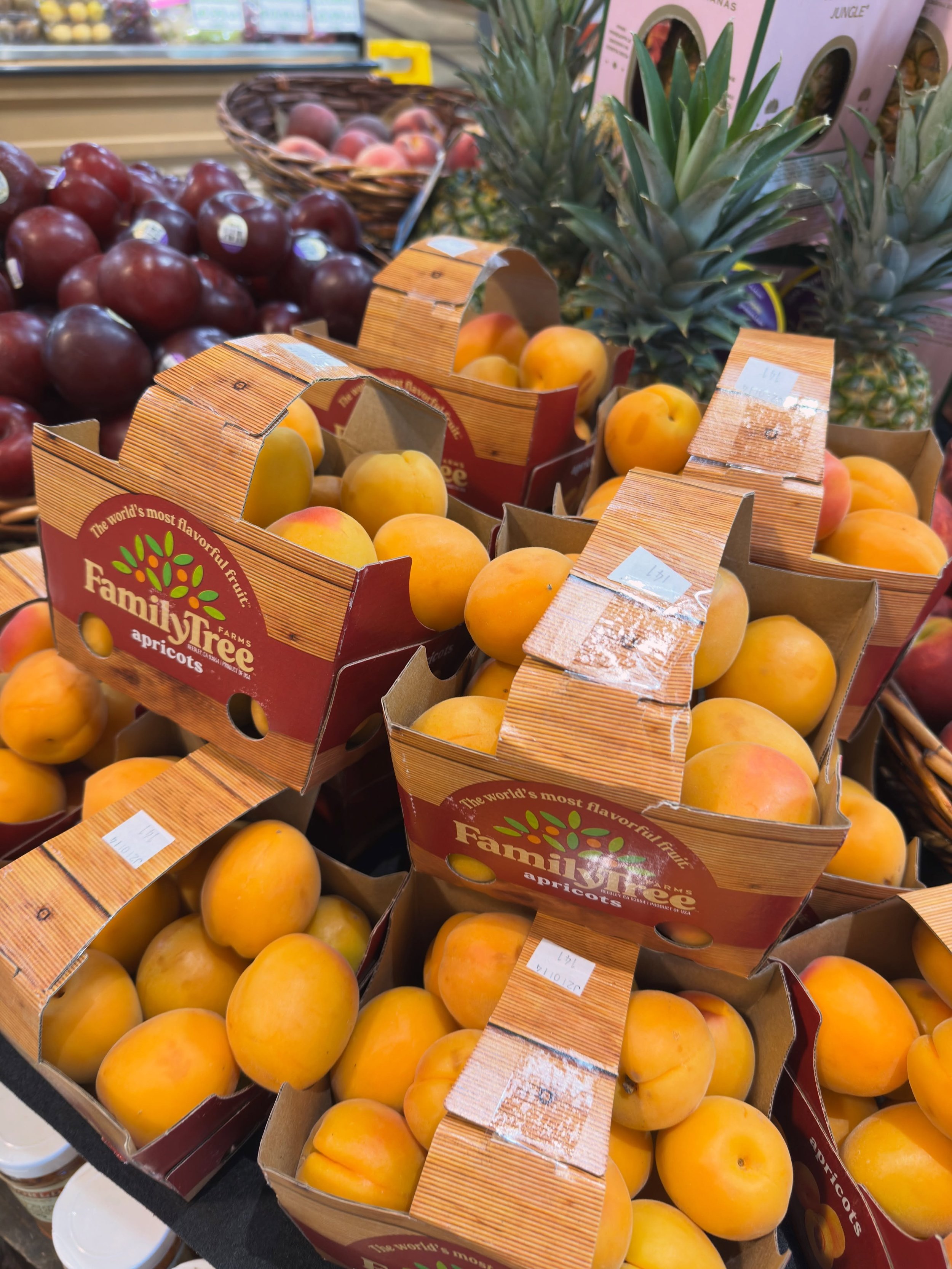 Fresh apricots from Family Tree 🌳 Farms in Reedley, California are here. 

Sweet, seasonal, and only around for a short time, these are the kind of summer finds you don&rsquo;t want to miss.

Stop in and pick up a basket 🧺 while they&rsquo;re here.