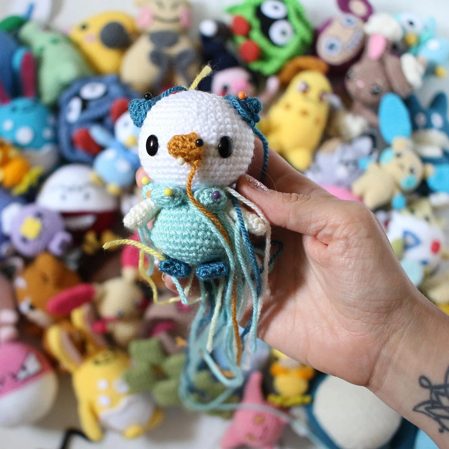 How cute is Oshawott?! I&rsquo;ve been crocheting pretty much all afternoon. Crochet. Unravel. Crochet. Unravel. Crochet. Unravel&hellip; Just need to make the little yellow shell, but my brain is done for the day, so going to see if I can find somet