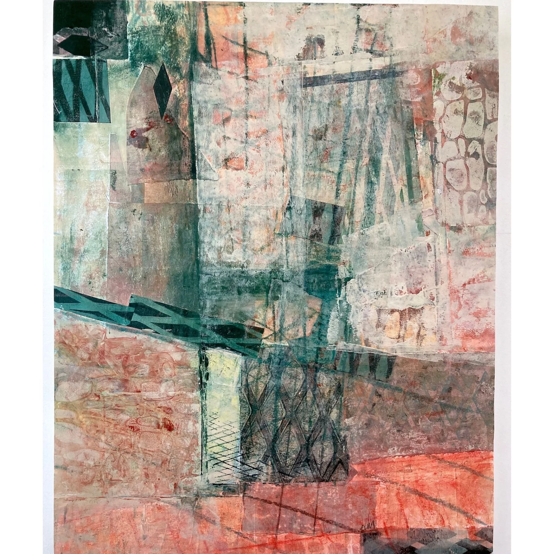 La Ruelle ~ 16" x 20" Acrylic, collage and soft pastel on 220gsm cartridge paper, attached to a cradled wood panel ~ £355 ready to hang