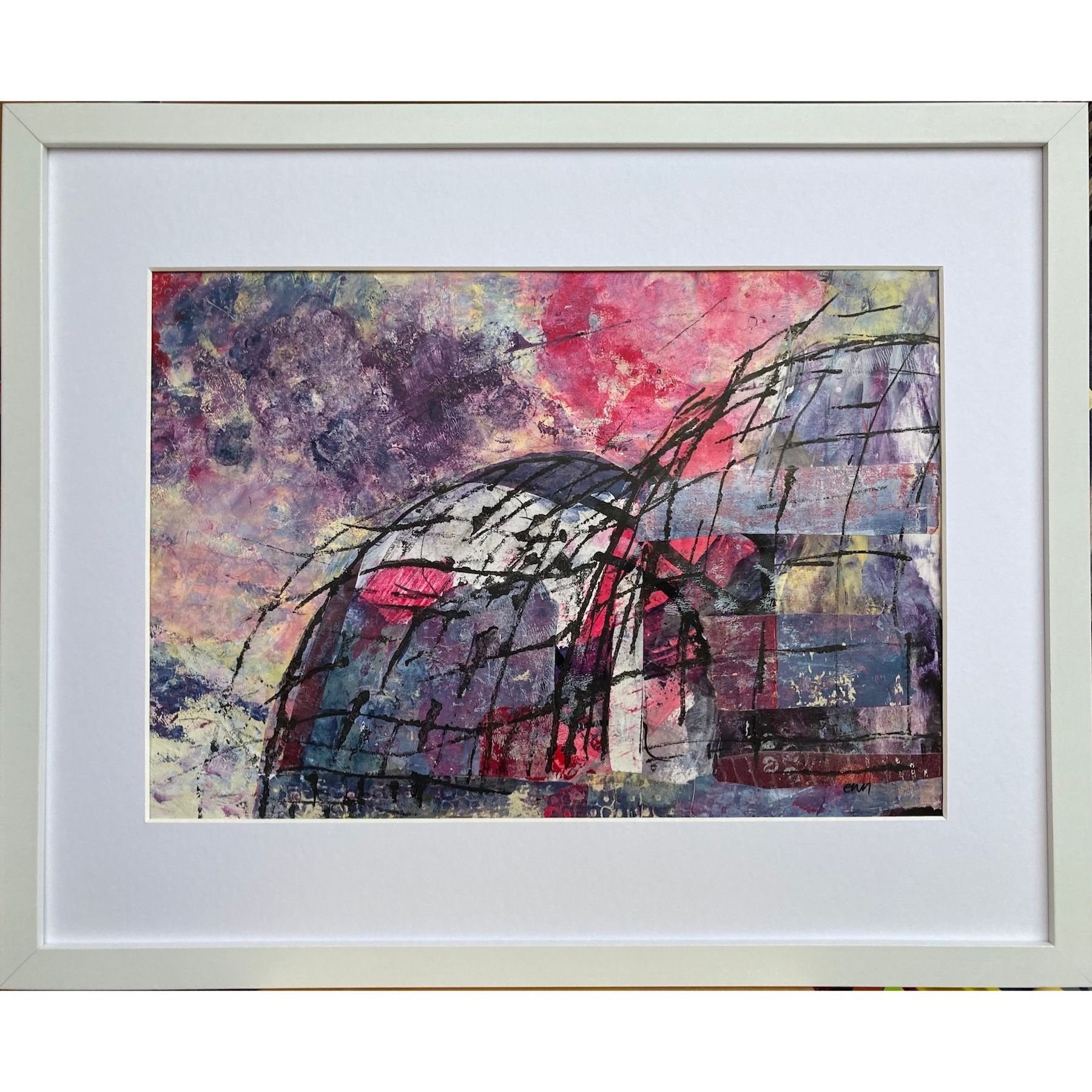 The Sage I ~ Acrylic and collage on paper, size approximately A3 ~ £295 mounted and framed, £275 unframed