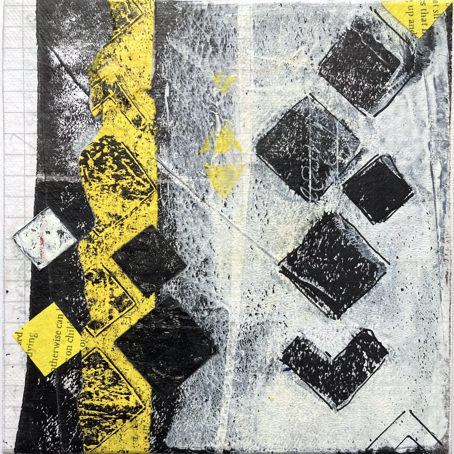 Otherwise  ~ 6" square ~ Acrylic collage on canvas board ~ £85 framed in simple white wood frame