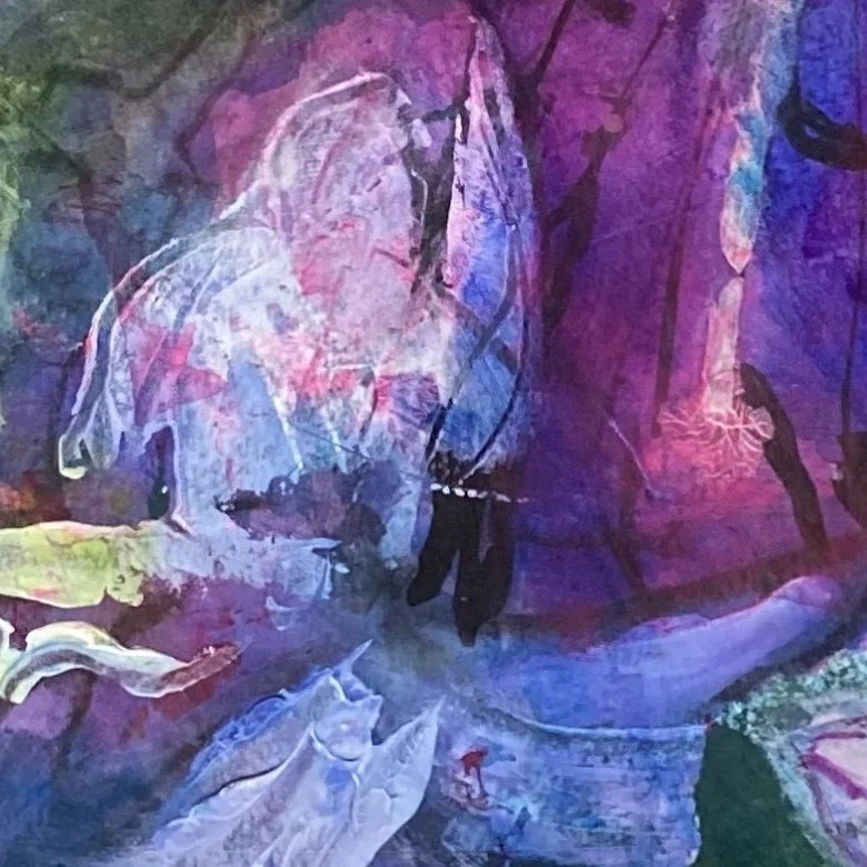 Detail of Lucy Mathers' paining called Tom's cottage garden