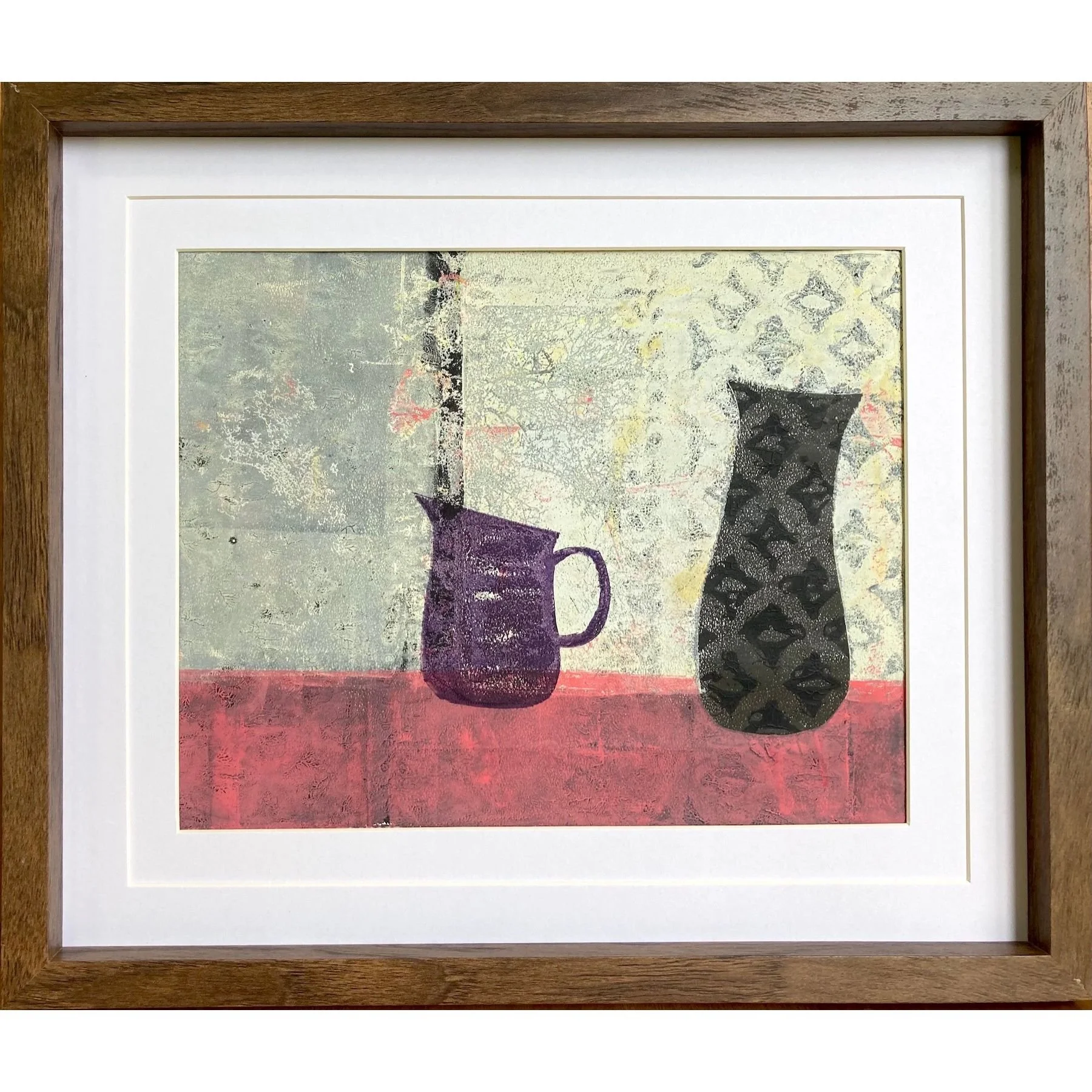 What's Going On Over There? ~ 8" x 10" Acrylic on 300gsm watercolour paper ~ £155 framed in a dark wood frame with double mount, ready to hang.