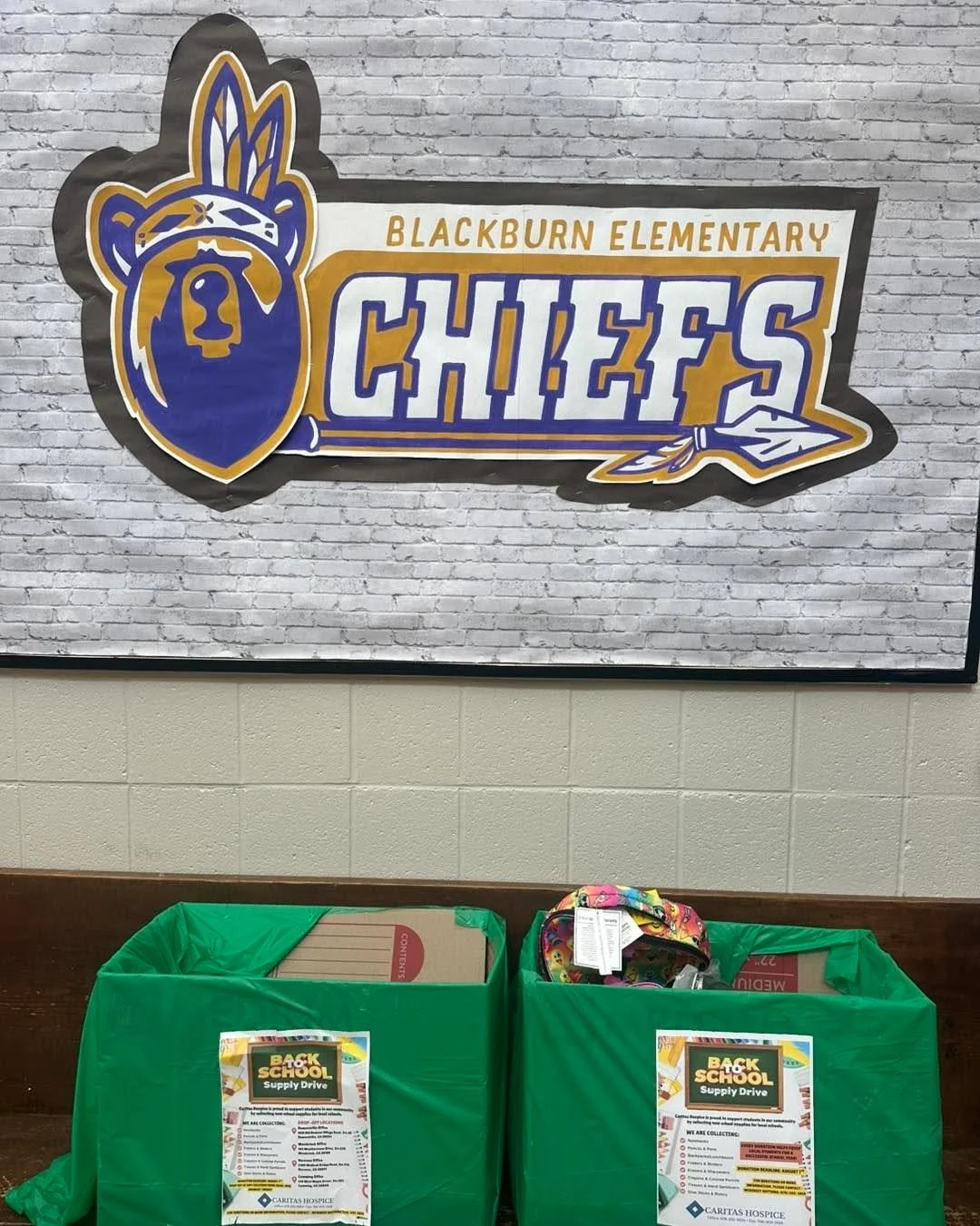 Thank you to our amazing community partners, Caritas staff, friends and families! 💙 Because of your generous donations to our school supply drive, we were able to provide a large amount of supplies to local schools for the new school year! 🎒🏫✏️📚 