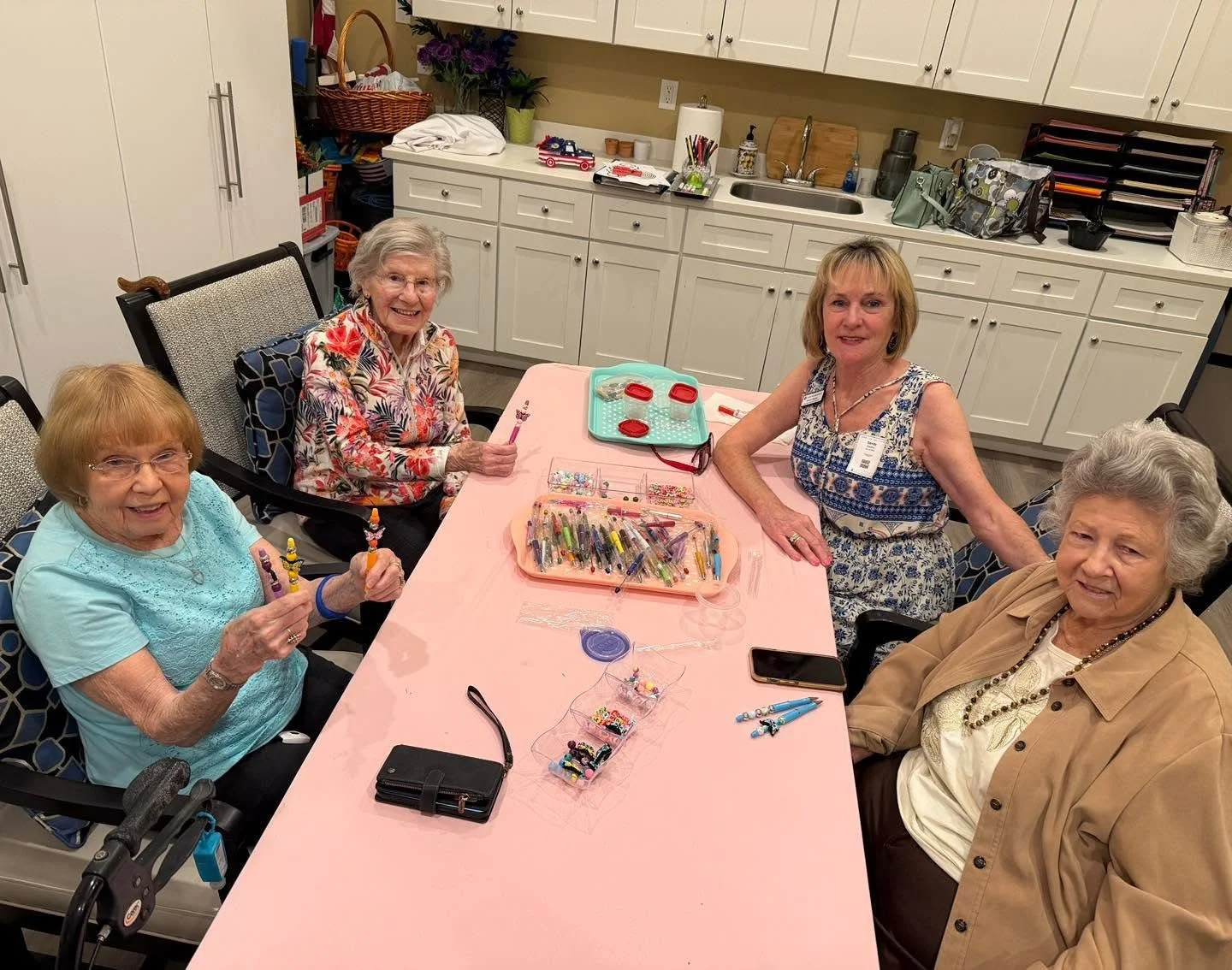 A little creativity, a lot of laughter, and some seriously cute pens! 🖊️💕 We loved making beaded pens together with the wonderful staff and residents at Manor Lake Assisted Living, Memory Care, &amp; Independent Living - Dawsonville! ✨ #CaritasHosp