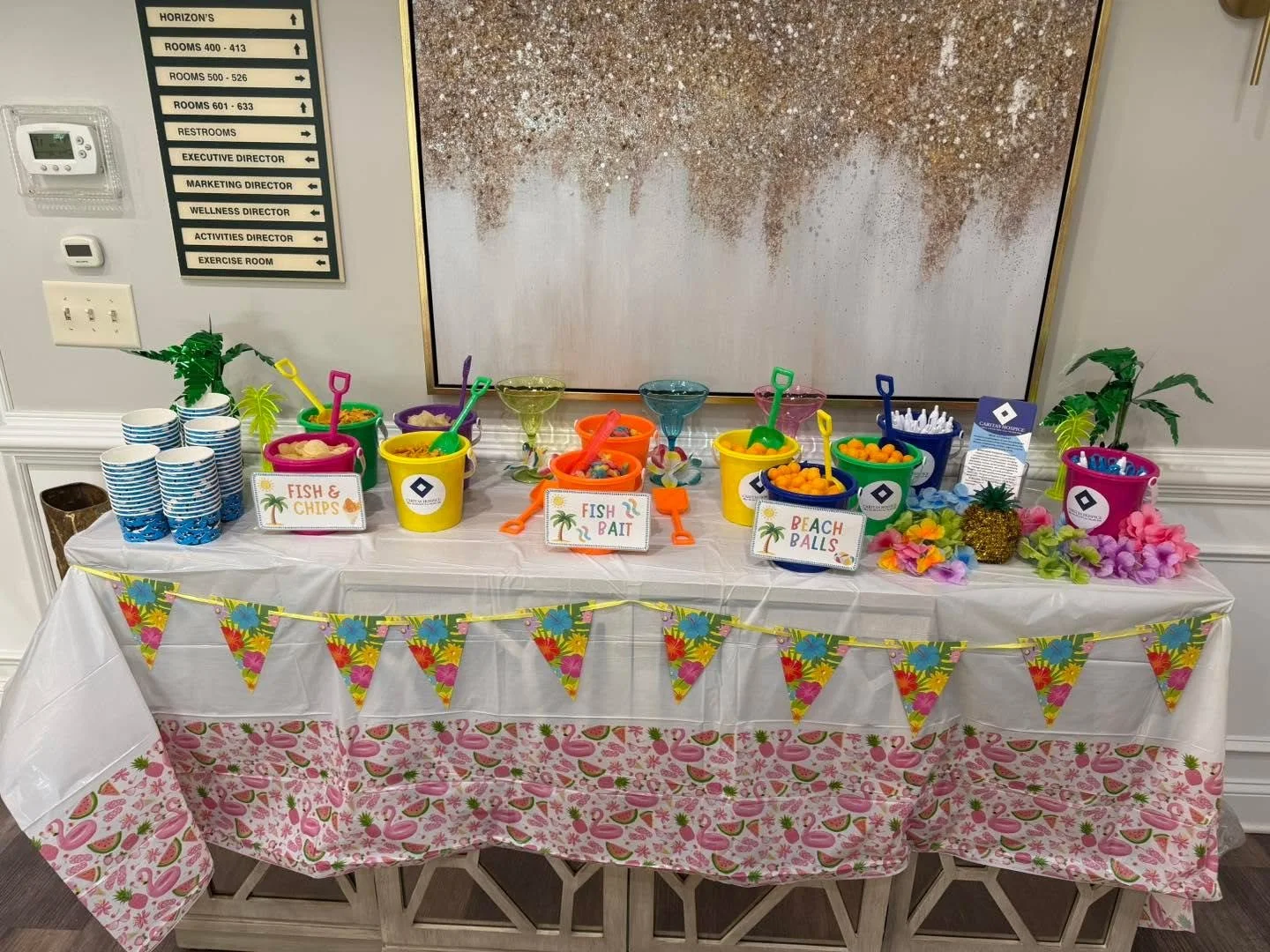 ALOHA! 🌺🏝️ 🌺🌴 We had so much fun at the Oaks at Post Road Luau tonight! We loved bringing the tropical vibes, tasty snacks, and lots of smiles to celebrate with everyone. 🐠🍍💛 #CaritasHospice #FamilyNight