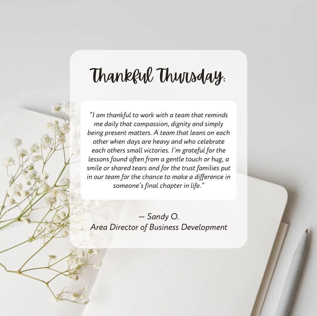 A little Thankful Thursday reminder! 💙 We&rsquo;re so grateful for the opportunity to serve, connect, and make a difference in the lives of those around us. Thank you, Sandy, for sharing this sweet reminder of all there is to be thankful for! 🫶🏻 #