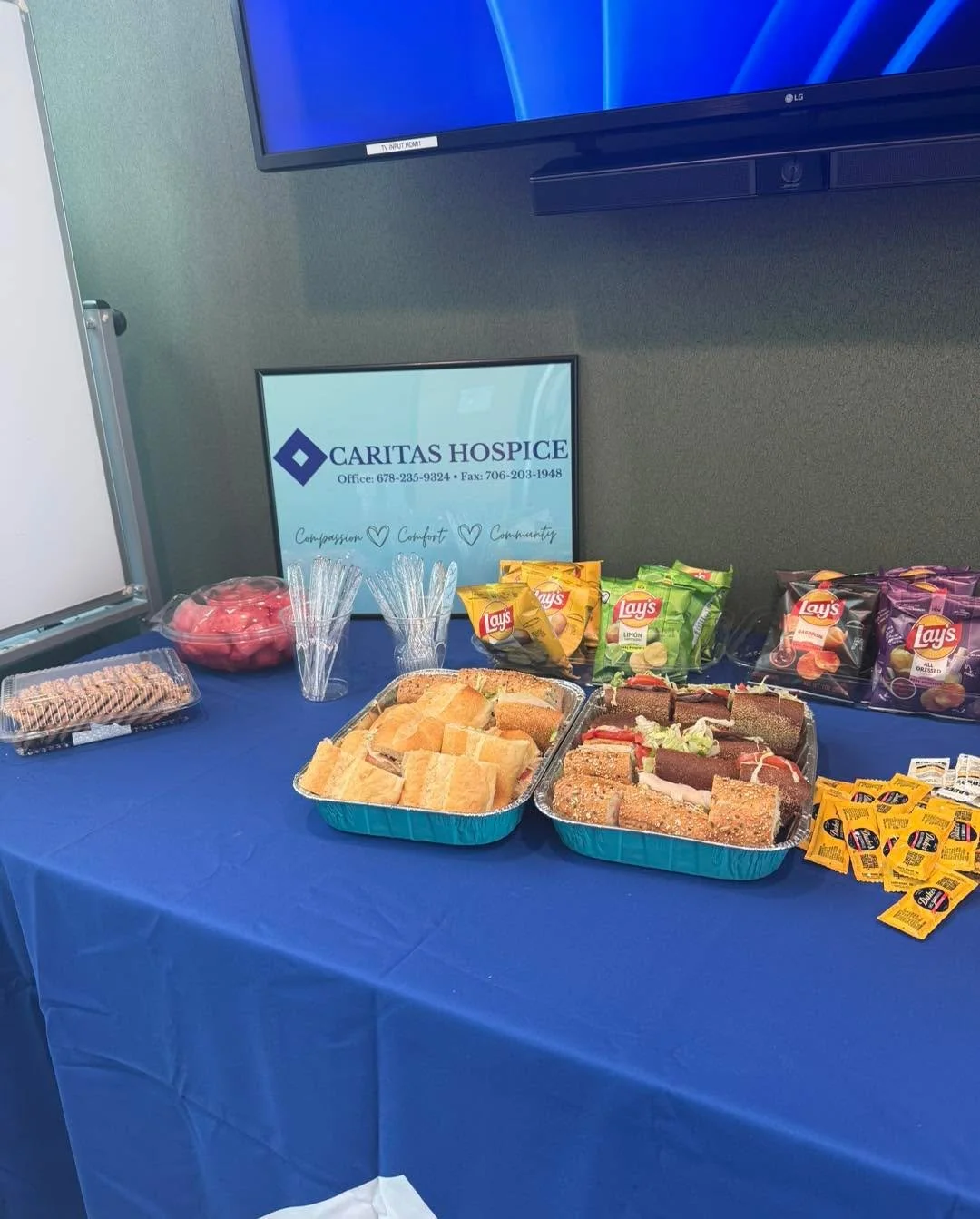 Lunch &amp; Learn! 🥪 Good food, great conversations, and valuable hospice education! We&rsquo;re always happy to connect with the team at Northside Duluth. 💙 #CaritasHospice #LunchAndLearn #HospiceEducation