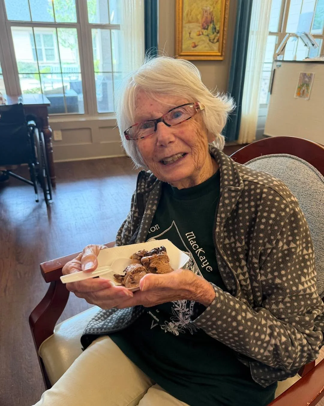 Scoop, there it is!🍦😋 We had a sweet time enjoying ice cream, laughter, and fellowship with our friends at Magnolia Senior Living - Dawsonville! 💕 #CaritasHospice #IceCreamSocial #HospiceVolunteers