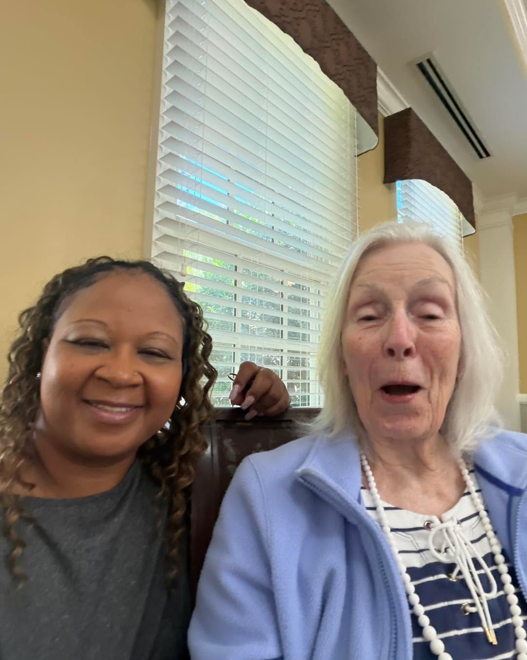 Sweet moments and even sweeter company! 💗 One of our Hospice Volunteer Coordinator&rsquo;s, Lakeisha, enjoyed spending some special time visiting with Ms. Janet today. It&rsquo;s the little moments of connection, conversation, and companionship that