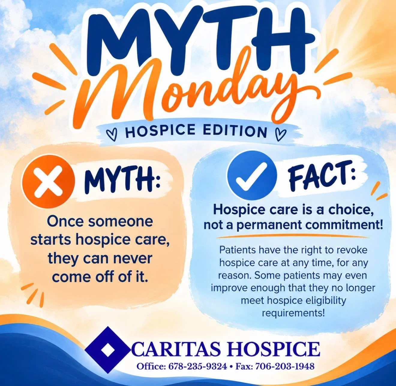 Did you know that choosing hospice care doesn&rsquo;t mean you&rsquo;re locked into it forever? 🤔 Hospice is a choice, and patients always have the right to make decisions about their care. At Caritas Hospice, we&rsquo;re here to provide comfort, su