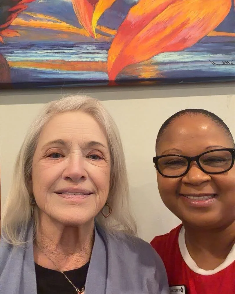 A little fall flair and a whole lot of fun! 🧡 Keisha enjoyed an afternoon of bracelet making, creativity, and sweet smiles with our friends at Manor Lake Assisted Living &amp; Memory Care - Hamilton Mill! 🍂🎃 #CaritasHospice #HospiceVolunteers