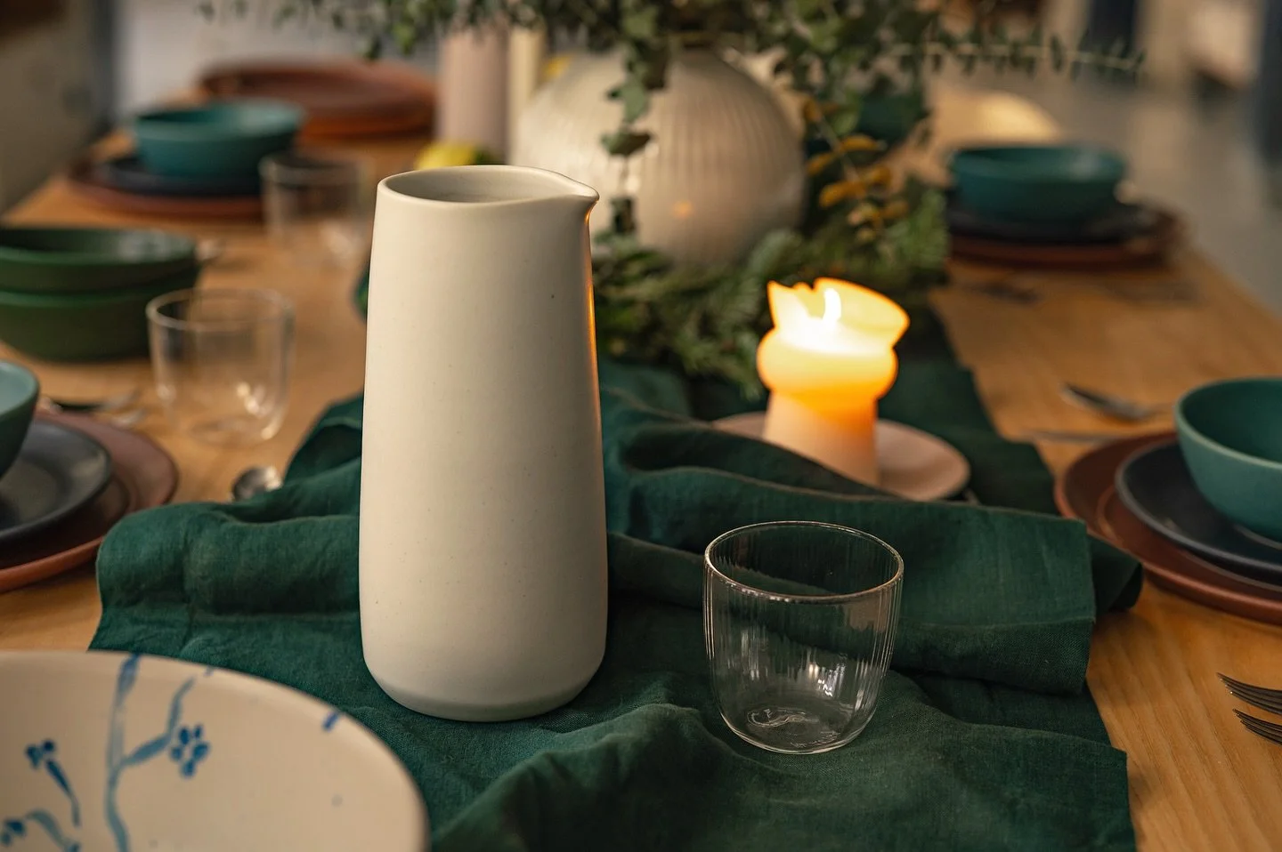 The final installment of our Holiday Limited Edition Series is here! Introducing the Carafe! Each Carafe has a elegant, sculptural form that holds about 24oz of liquid. It works beautifully to replace an unsightly wine bottle on the table and can als