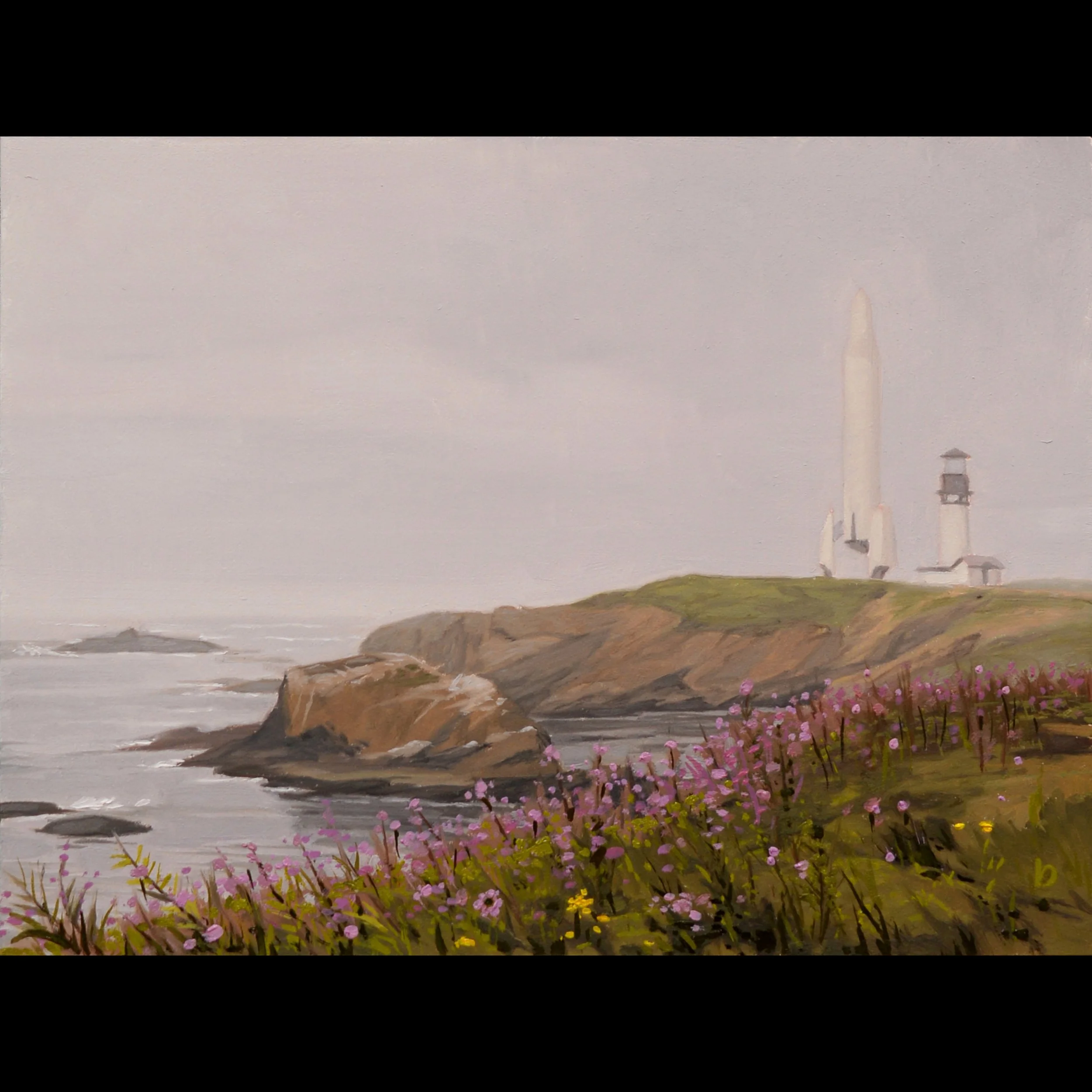 'Lighthouse 1' 8x6 inches, oil on wood panel. Sold. $600